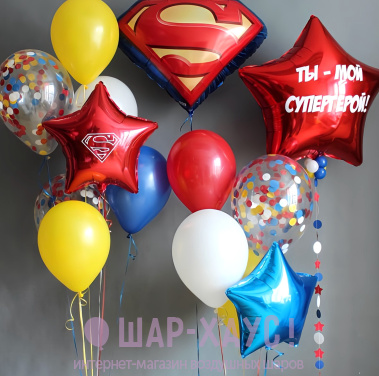 Композиция из шаров "Superman" фото