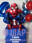 коробка с шарами человек паук Композиция из шаров с коробкой Человек Паук фото