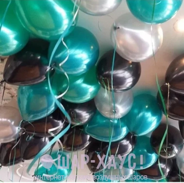 Воздушные шары под потолок "Темный металлик" фото