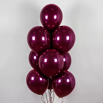 Фонтан из 10 воздушных шаров Дабл стафф "Бургунди"