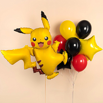 Композиция из шаров "Яркий Пикачу" 