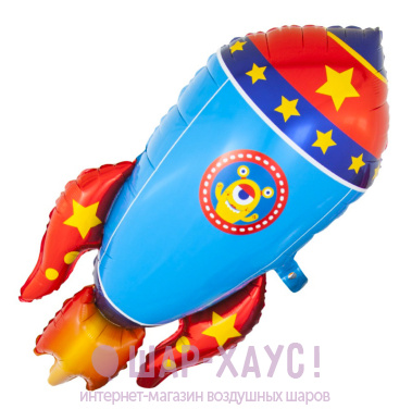 Фольгированная фигура "Ракета с пришельцем"  фото