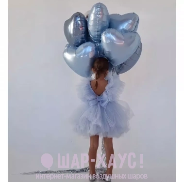 Букет из воздушных шаров "Небесные сердца" фото