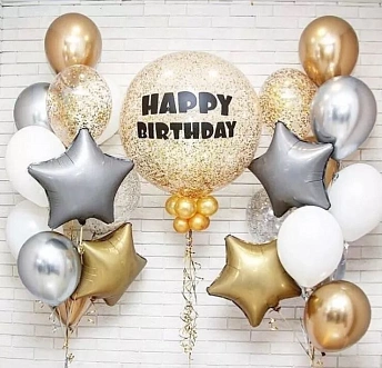 Композиция из шаров "Happy Birthday"