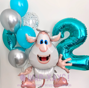 Композиция из шаров "Бирюзовый Буба"  фото