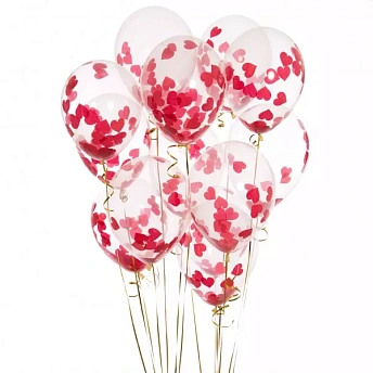 Воздушные шары с конфетти "Сердца"
