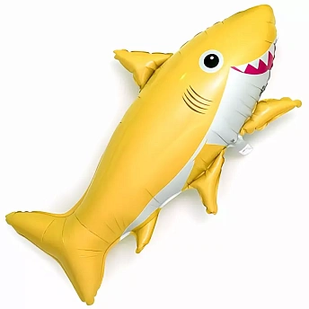 Фольгированная фигура "Желтая веселая акула"