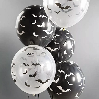 Воздушные шары на Хэллоуин "Летучие мыши" 