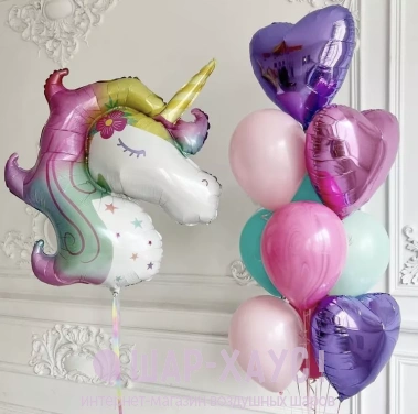 Воздушные шары Композиция из шаров "Unicorn" фото