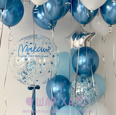 Композиция из шаров "Сапфир"  фото