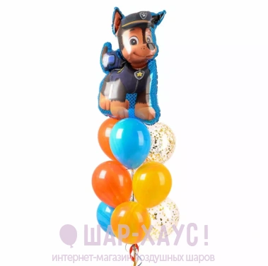 Букет из воздушных шаров с гелием "Чейзик" фото