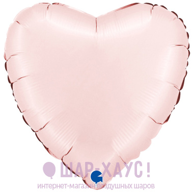 Фольгированное сердце "Пастельно розовый сатин" фото
