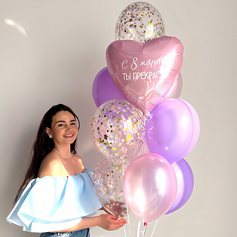 Фонтан из 10 шаров "Ты прекрасна"