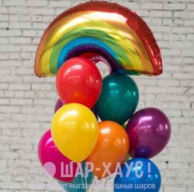 Букет из воздушных шаров "Яркая радуга" фото