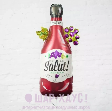 Фольгированный шар "Бутылка вина Salut" фото