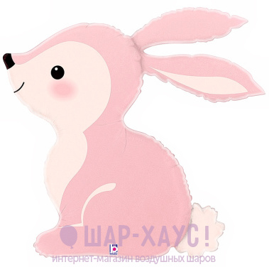 Фольгированная фигура "Зайка Розовый"  фото