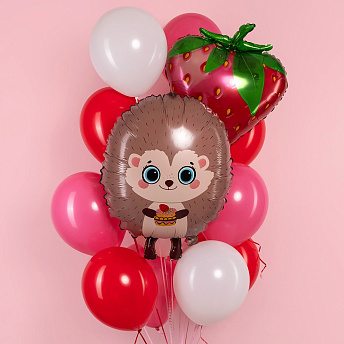 Фонтан из шаров "Клубничный ежик"