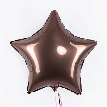 Фольгированная звезда "Коричневый сатин"