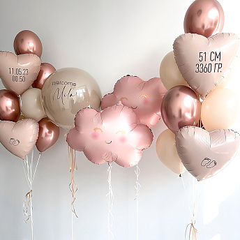 Композиция из шаров "Розовая карамель" 