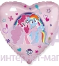 Фольгированное сердце My Little Pony "Радуга и Пинки Пай"