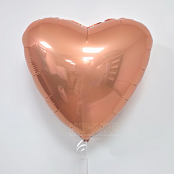 Фольгированное сердце "Персиковый пух"