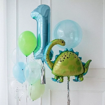 Композиция из шаров "Бронтозаврик на годик"
