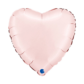 Фольгированное сердце "Пастельно розовый сатин"