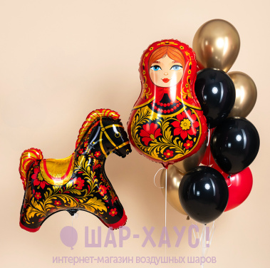 Композиция из шаров "Хохлома"  фото
