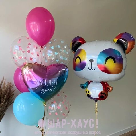 шары для девочки шар панда разноцветная яркие шары фото