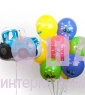 Воздушные шары с гелием "Синий трактор разноцветное ассорти"