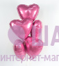 Фольгированное сердце "Розовый пион"