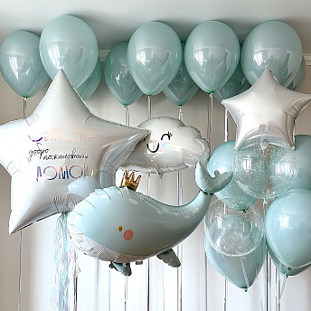 Композиция из шаров "Сыночек, добро пожаловать домой" 