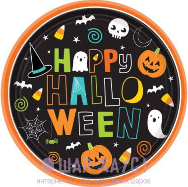 Фольгированный круг "Happy Halloween" фото