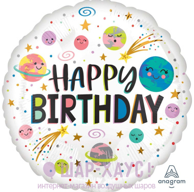 Фольгированный круг "HB Космос" фото