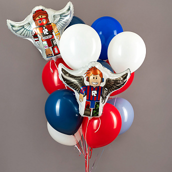 Фонтан из воздушных шаров "Roblox Герои"