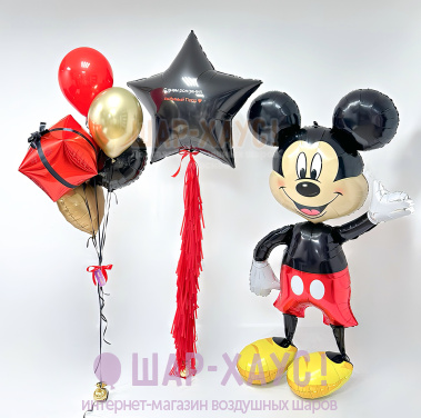 Композиция из шаров "Стильный Маус"  фото