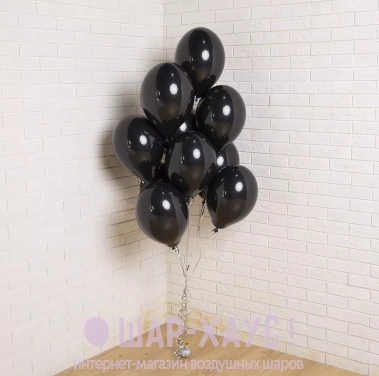 Букет из воздушных шаров с гелием "Черные" фото