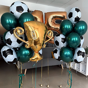 Композиция из шаров "Малахитовый футбол" 