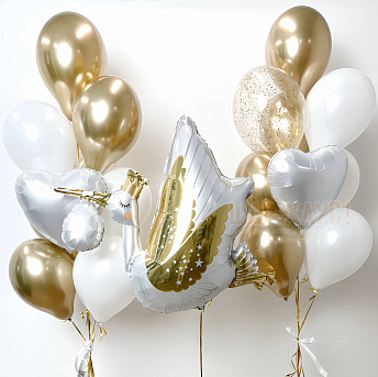 Композиция из шаров "Белый аист" 