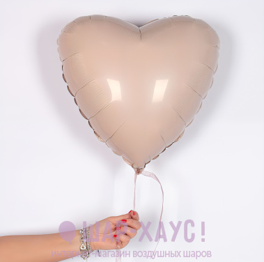 Фольгированное сердце "Мистик Крем" фото