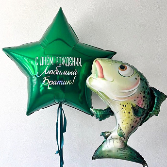 Композиция из шаров "Зеленая рыбка" 