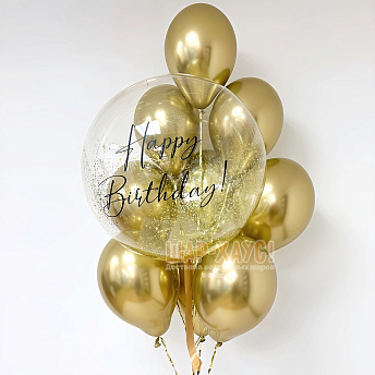 Букет из шаров золото хром "Стильное поздравление"
