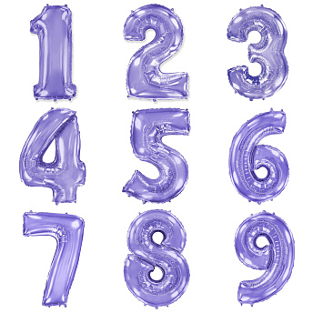 Фольгированные шары цифры "Сиреневые" 1 шт. (102 см)
