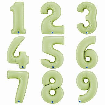 Фольгированные шары цифры "Оливковые" 1 шт. (102 см)