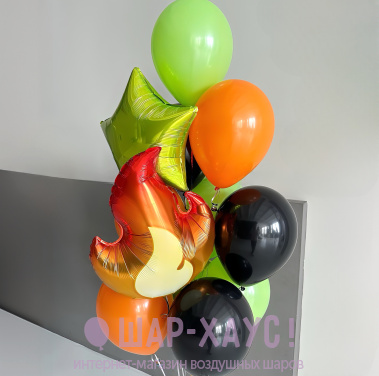 Фонтан из шаров "Пламя" фото