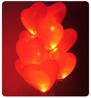 Светящиеся сердца с гелием большие (40 см)