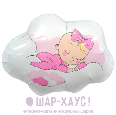 Фольгированная фигура "Малышка в облаках" 65 см  фото