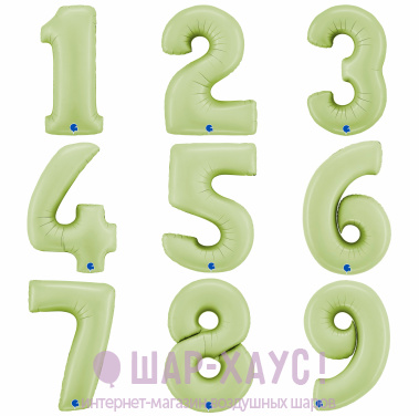 Фольгированные шары цифры "Оливковые" 1 шт. (102 см) фото