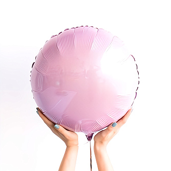 Фольгированный круг "Розовый пастель"