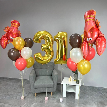 Композиция из шаров "Два краба" 